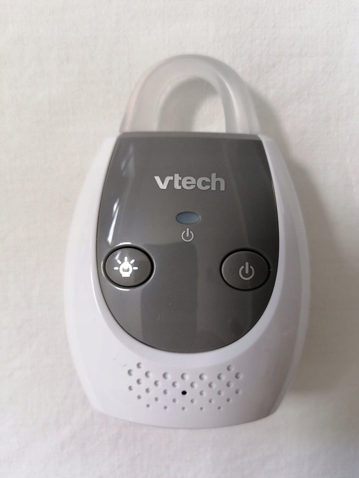 VTECH BM1100 cyfrowa niania elektroniczna DECT, szara jednostka rodzica z przyciskami i wskaźnikiem