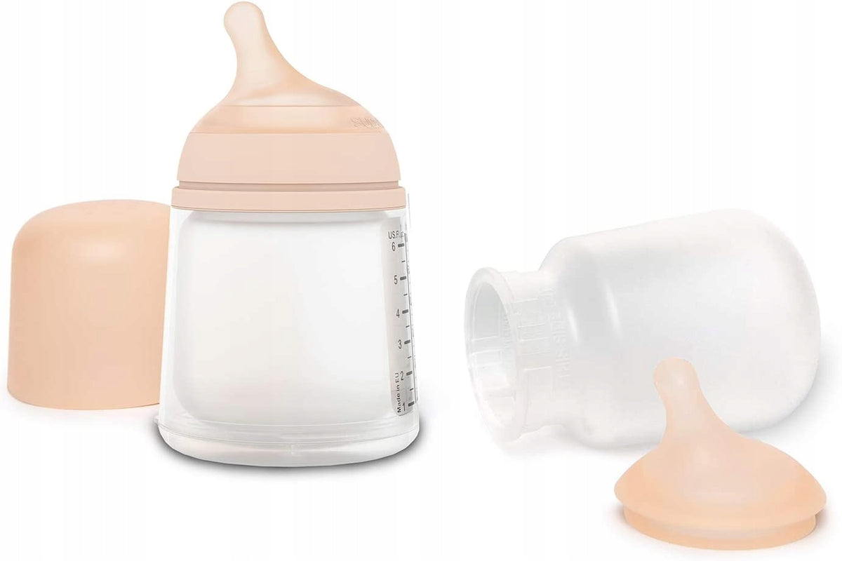SUAVINEX zestaw startowy ZERO ZERO 180ml butelka antykolkowa z silikonowym smoczkiem i zapasową torebką