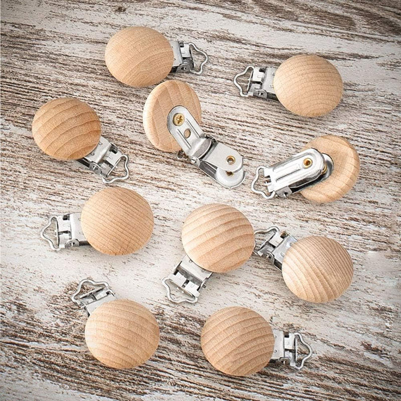 RUBY clips de madera para chupete 10 unidades