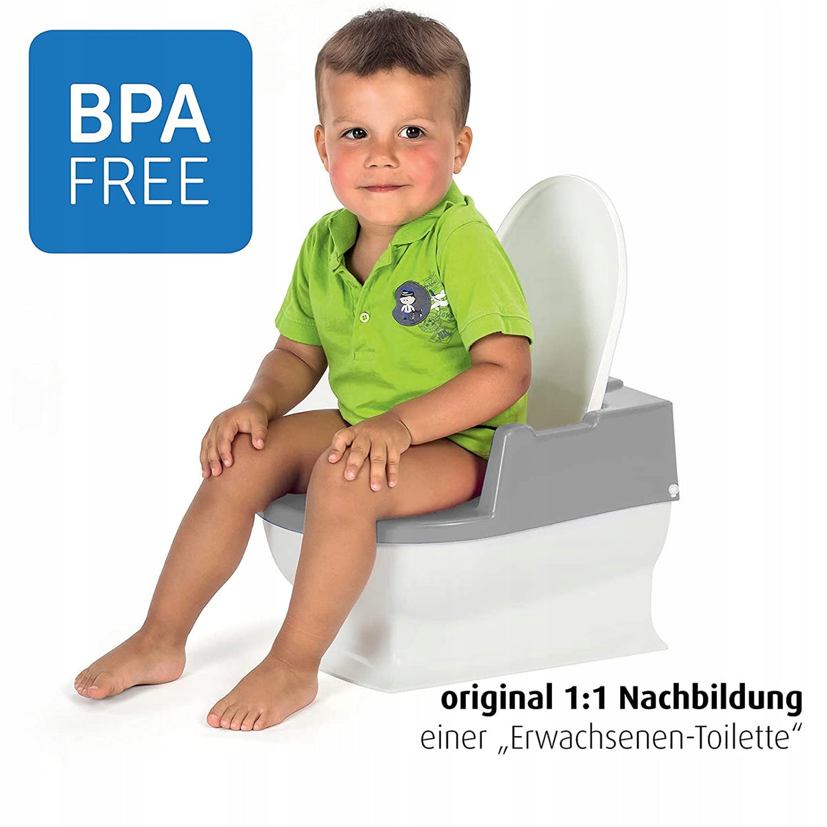 SITZFRITZ nocnik Moja Pierwsza Toaleta, BPA free, realistyczny nocnik dla dzieci 1:1 jak toaleta dla dorosłych