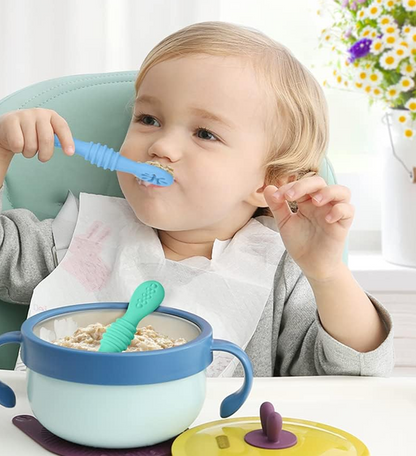 VICLOON juego de cucharas de silicona para alimentos sólidos, 4 unidades, 11 cm