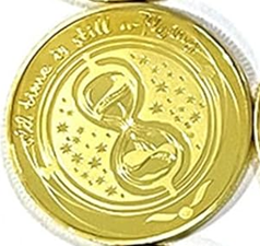 BRADOC Hada de los Dientes moneda metálica dorada para poner bajo la almohada 4 cm reloj de arena