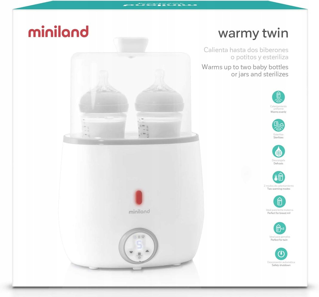 MINILAND Warmy Twin calientabiberones doble y esterilizador eléctrico