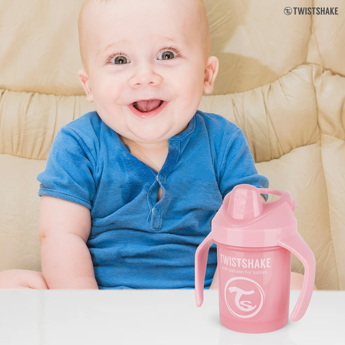 TWISTSHAKE Mini vaso antiderrames con boquilla y batidor 230 ml 4 m+
