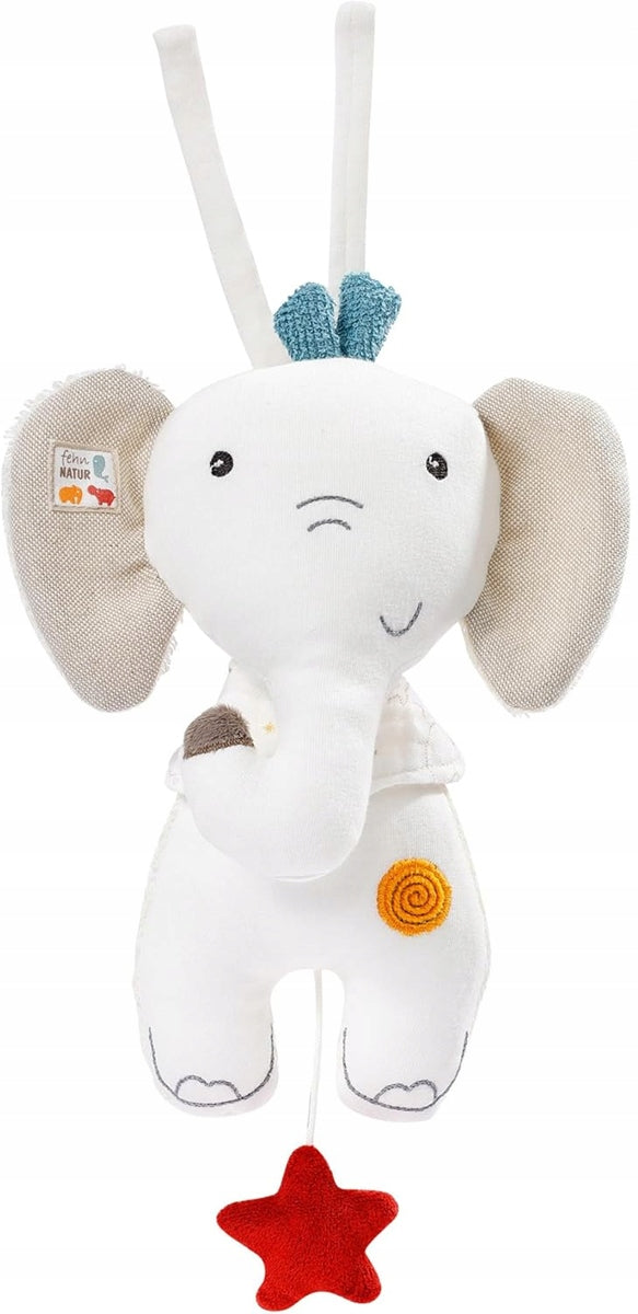 Colgante de algodón con caja de música para cuna, cochecito ELEFANTE 20 cm
