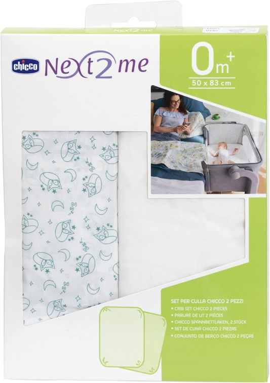 CHICCO NEXT2ME sábana para cuna x2 50x83 para bebés