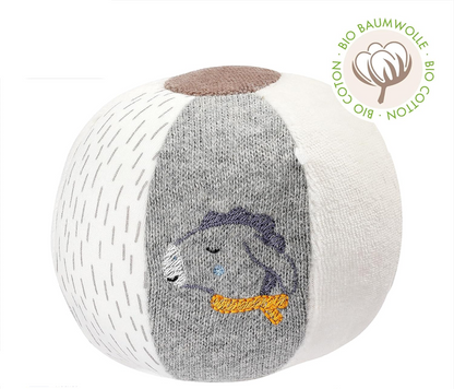 FEHN Natur bola de algodón con sonajero 9 x 10 cm oso y burro