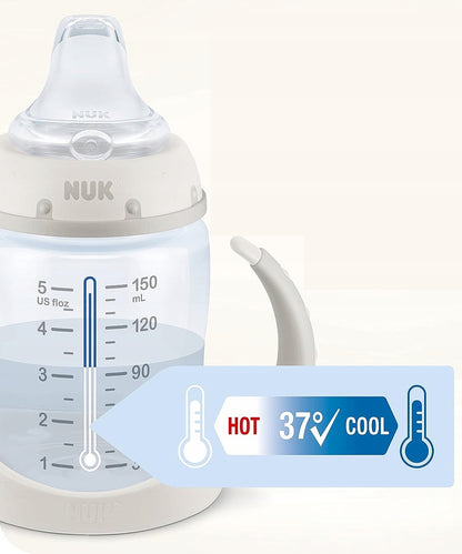NUK Learner Cup Mickey KUBEK 150 ml wskaźnik temperatury, kubek niekapek z ustnikiem i skalą ml