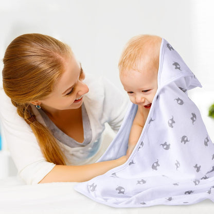MOMCOZY toallas con capucha x2 76x76 + 6 paños de lavado 24x24 para bebés