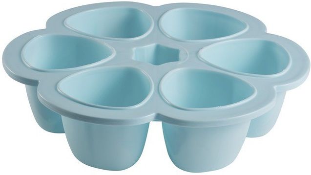 BEABA foremka na żywność silikonowa 6x 90ml silikonowa foremka z pokrywką, 6 przegródek, do zamrażarki i piekarnika