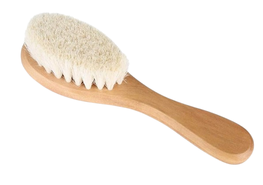 MUMUSUKI cepillo de madera para el cabello con pelo de cabra 0-6 m