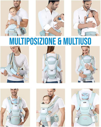NOSIDEŁKO ergonomiczne z pasem biodrowym 4w1, wielopozycyjne i multiuso nosidło dla dziecka