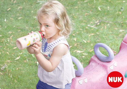 NUK Junior Cup BUTELKA 18 m+ ustnik push-pull 300 ml, niebieska butelka dla dziecka