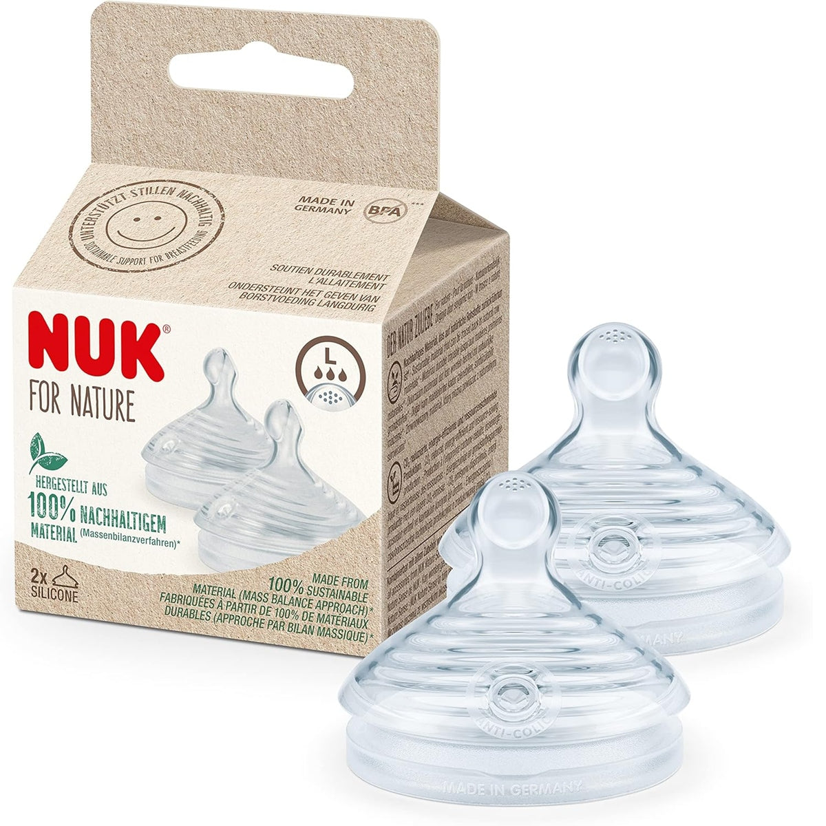 NUK for Nature tetina para biberón x2 L 18-36 meses