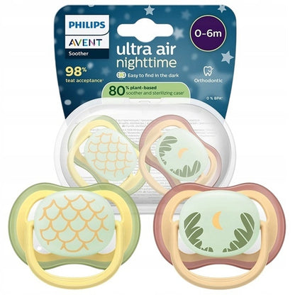 PHILIPS AVENT Chupetes Ultra Air Night x 2 0-6m Brillan en la oscuridad