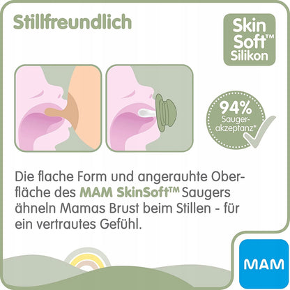 MAM ORIGINAL PURE smoczek uspokajający x2 16m+ SkinSoft silikon, 94% akceptacji ssania