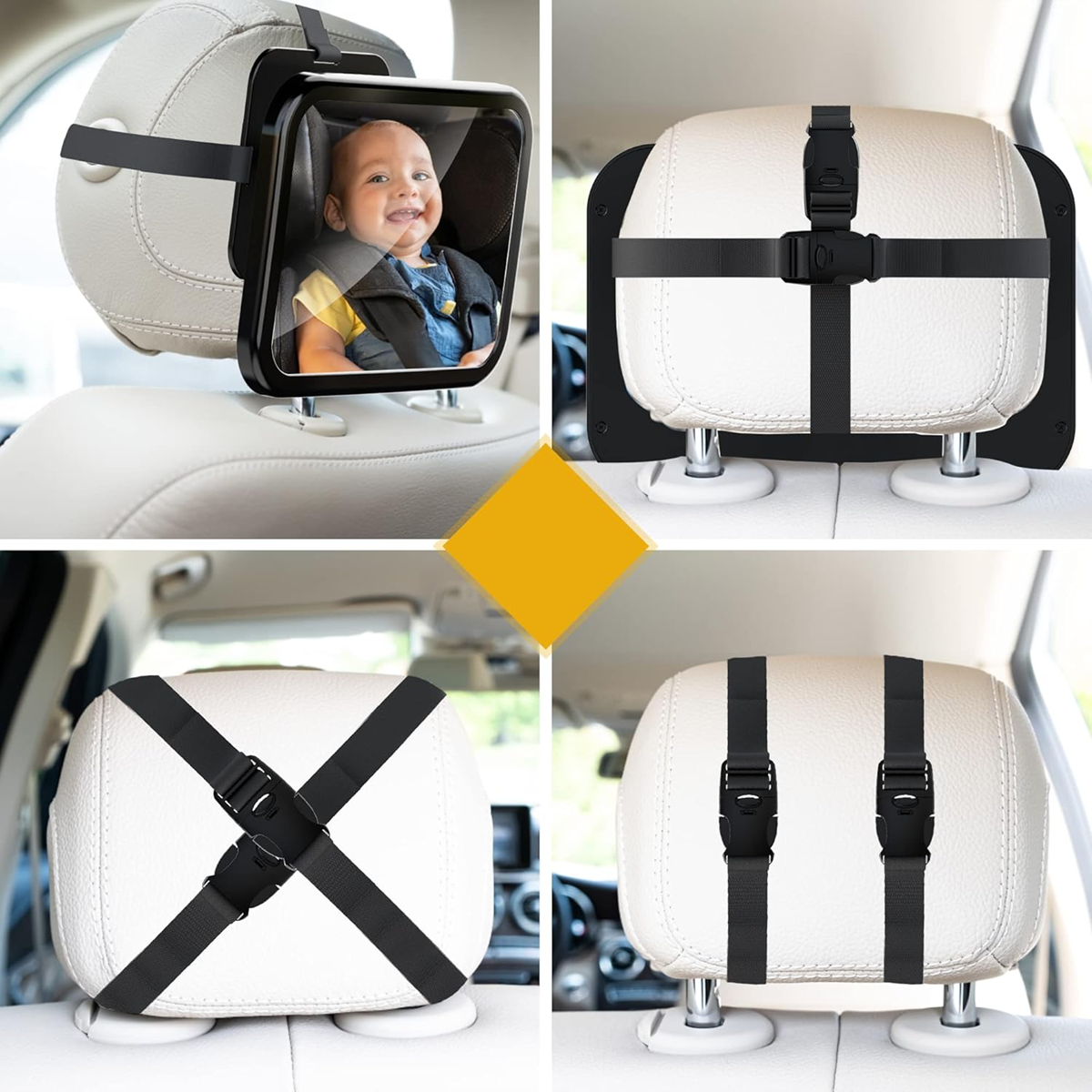 AKAPOLA espejo retrovisor para coche para observar al bebé 360°
