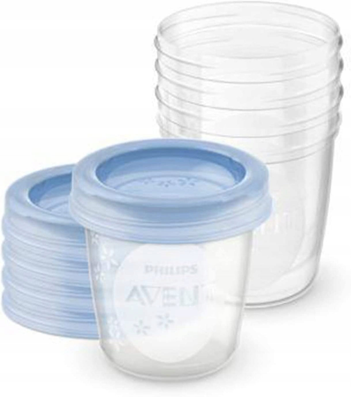 PHILIPS AVENT pojemniki na żywność x5 180ml, niebieskie, szczelne, BPA free, do mrożenia i przechowywania
