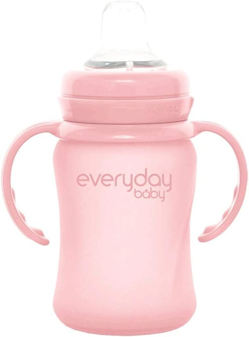 Vaso para bebés EVERYDAY BABY con tapa antigoteo de vidrio 150 ml 6 meses+