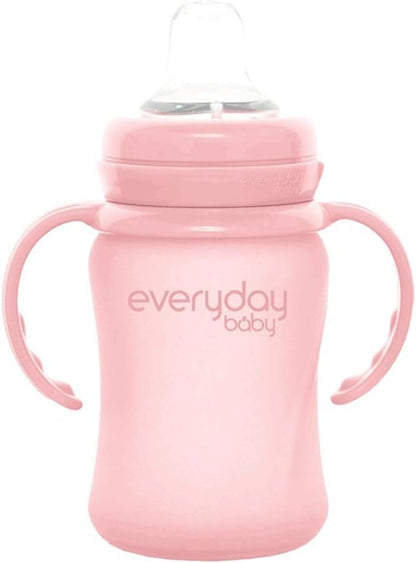 Vaso para bebés EVERYDAY BABY con tapa antigoteo de vidrio 150 ml 6 meses+