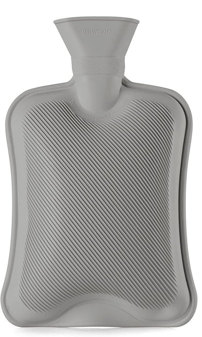 BLUMTAL Bolsa de agua caliente de caucho natural 1,8 litros con funda polar 21 x 31 cm