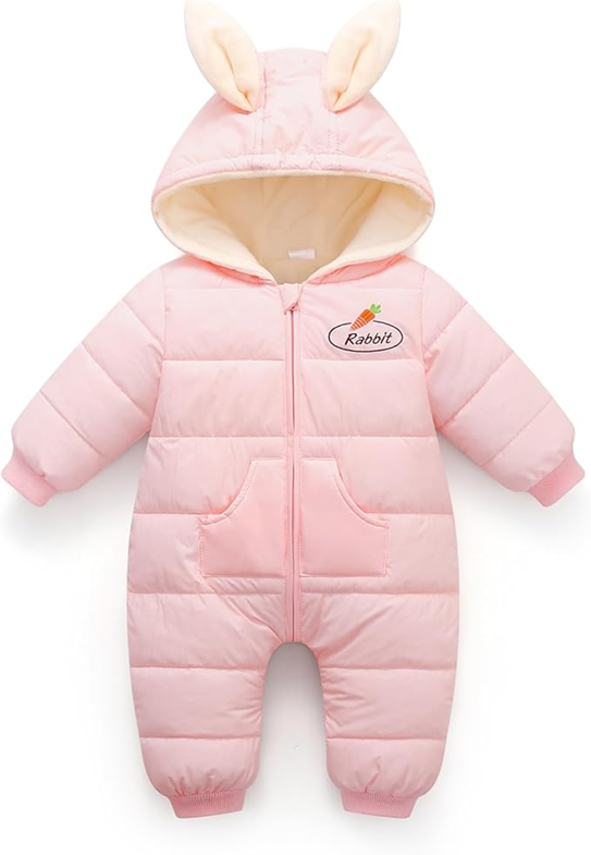 JIAMY mono de invierno con capucha y orejitas 6-12 meses