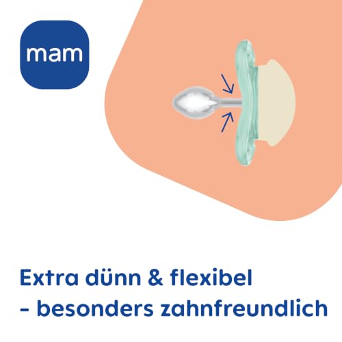 MAM Supreme Night smoczek uspokajający silikonowy 0-6m x2 ŚWIECĄCE – extra dünn & flexibel