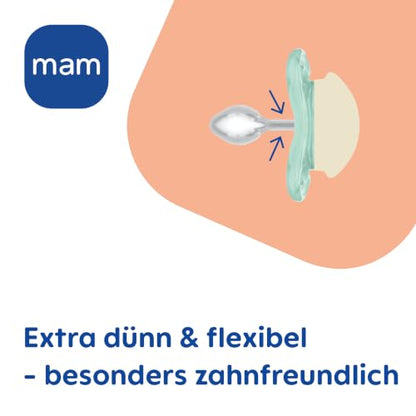 MAM Supreme Night smoczek uspokajający silikonowy 0-6m x2 ŚWIECĄCE – extra dünn & flexibel