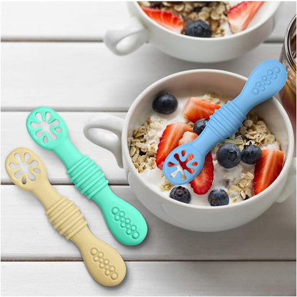 VICLOON juego de cucharas de silicona para alimentos sólidos, 4 unidades, 11 cm