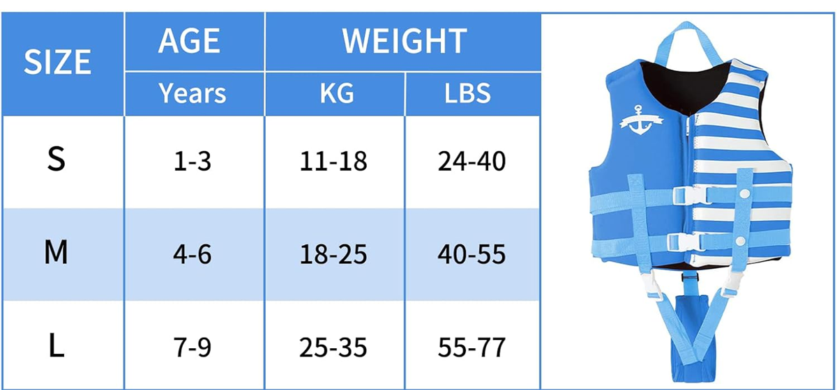 GOGOKIDS chaleco de neopreno para nadar 4-6 años 18-25 kg