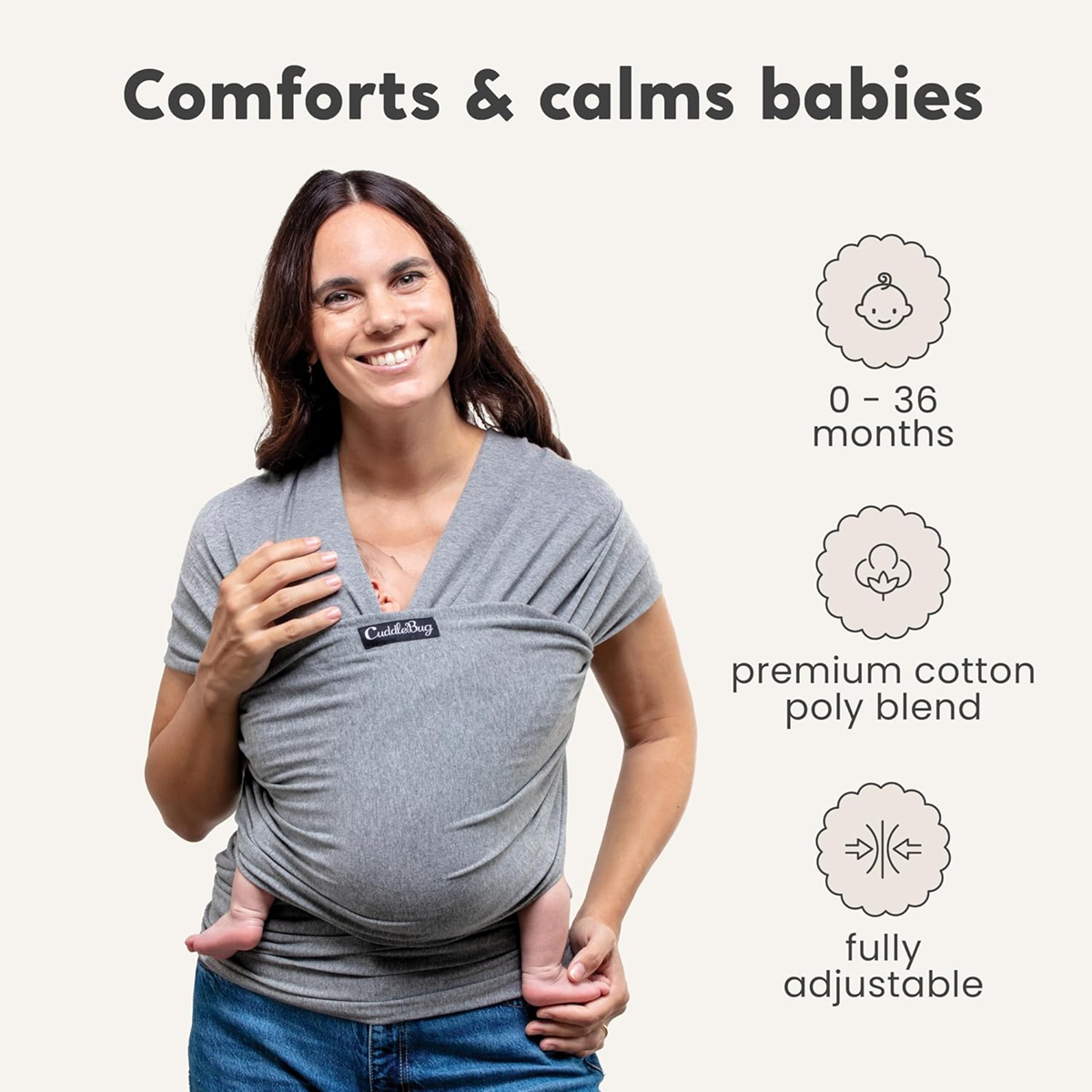 CUDDLEbug fular portabebés elástico para porteo