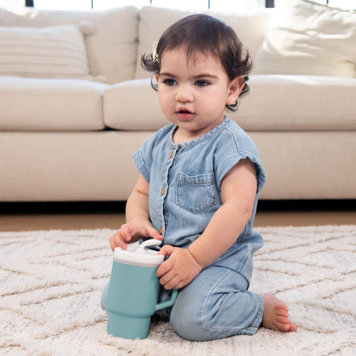 INFANTINO My 1st Tumbler vaso de silicona antigoteo con boquilla 266 ml 6 m+