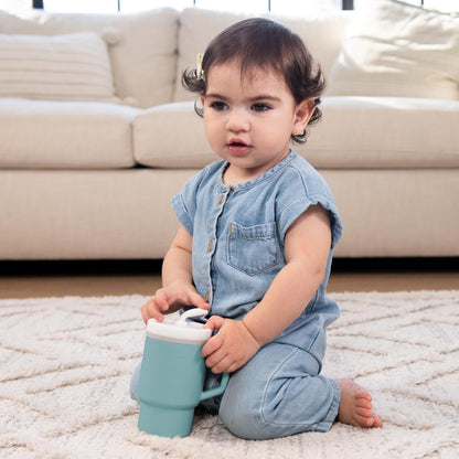 INFANTINO My 1st Tumbler vaso de silicona antigoteo con boquilla 266 ml 6 m+