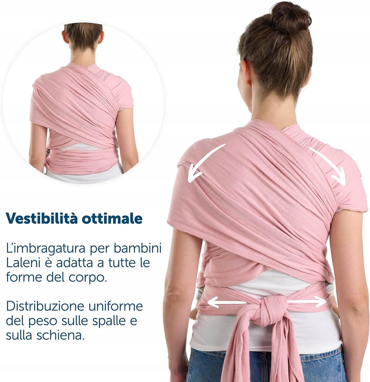 LALENI fular portabebés elástico para bebés hasta 15 kg