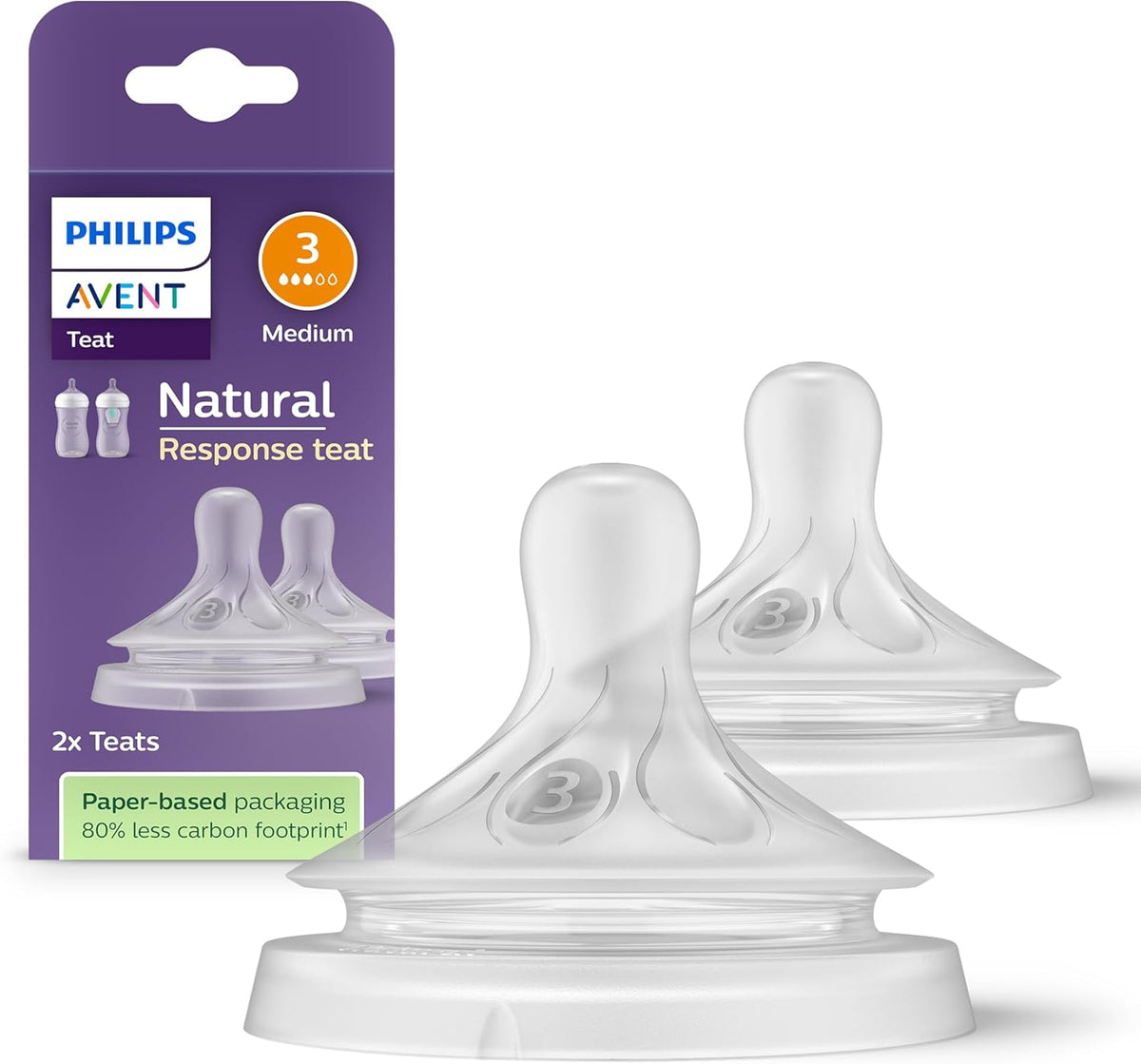 Philips Avent Natural Response tetina para biberón (3) 1m+ x2