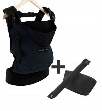 LOVE RADIUS nosidełko ergonomiczne z kapturem HOODIE CARRIER czarne z akcesoriami, fizjologiczne nosidełko dla dziecka