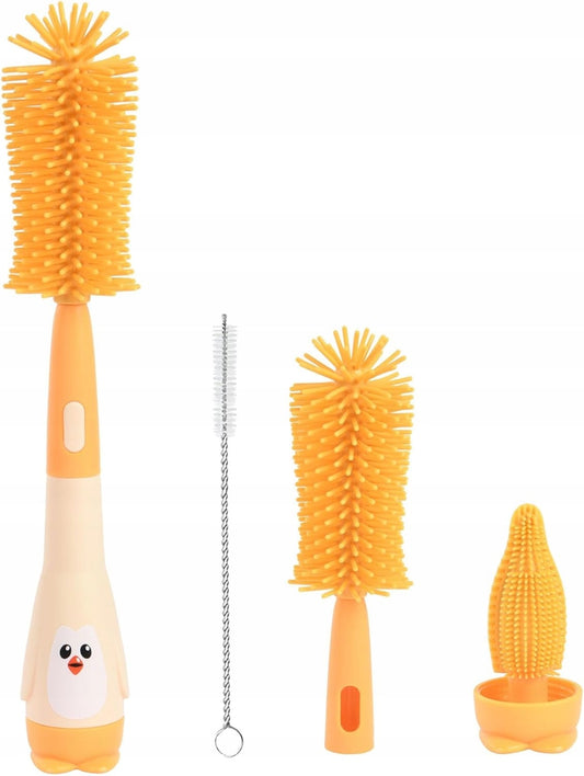 VICLOON set 3 en 1 cepillos de silicona para limpiar biberones, chupetes y pajitas 28cm