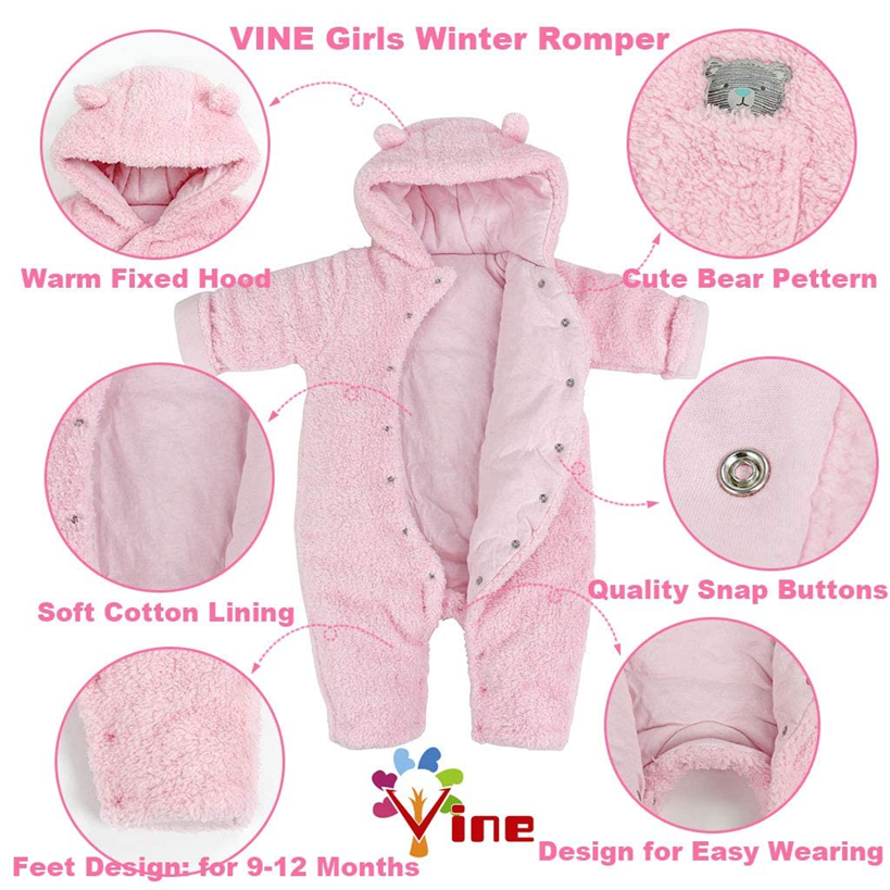Mono de invierno con capucha para bebés 3-6 meses VINE