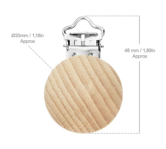 RUBY clips de madera para chupete 10 unidades