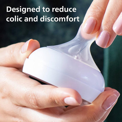 PHILIPS AVENT Natural smoczki do butelek 0msc+ x2 z zaworem antykolkowym, bez BPA, redukujące kolki i dyskomfort