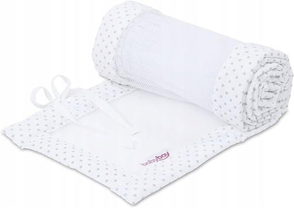BABYBAY ochraniacz do łóżeczka 200x24 przewiewny ochraniacz siatkowy do łóżeczka niemowlęcia, biały