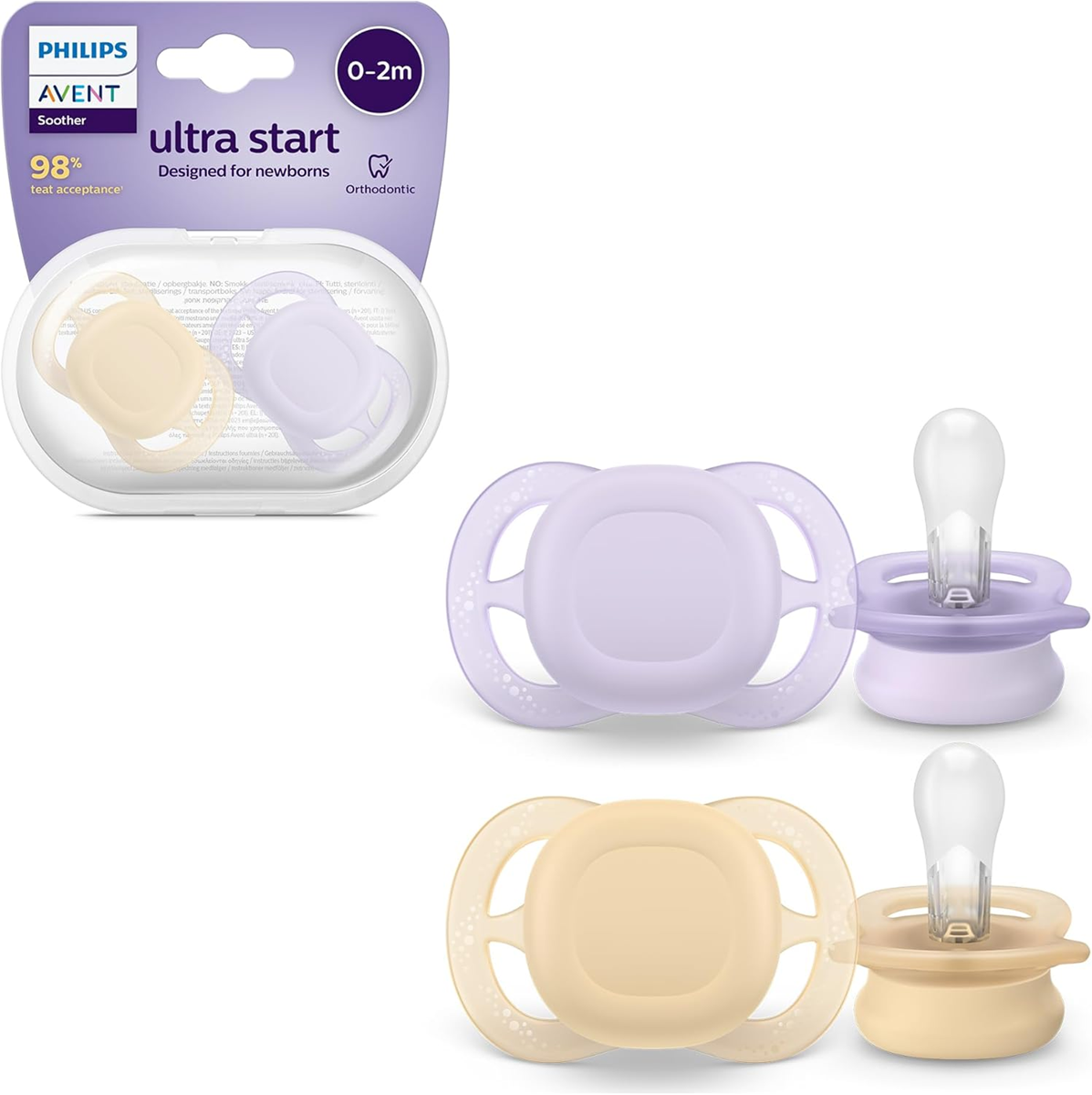 PHILIPS AVENT Chupetes Ultra Start x 2 0-2 meses