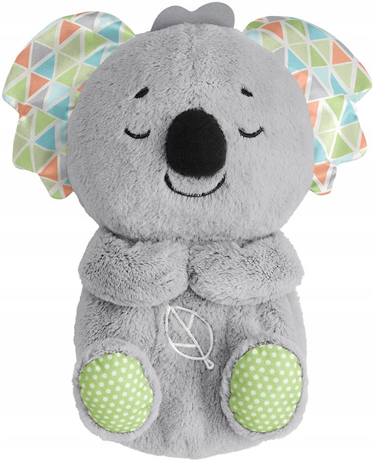 FISHER-PRICE śpiący KOALA oddychający brzuszek, szara przytulanka uspokajająca dla dzieci 0+