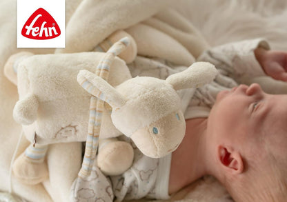 FEHN pluszowa zawieszka z pozytywką OWCA 17 cm kołysanka Brahms'a, beżowo-biała dla niemowląt