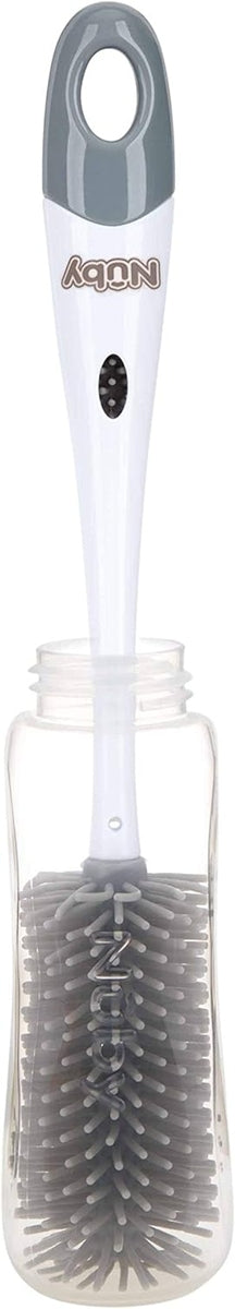 NUBY cepillo 2en1 para limpiar chupetes y biberones 30 cm con soporte