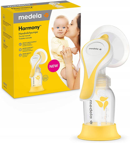 MEDELA Harmony Flex laktator ręczny 2fazowy U "O. żółty ręczny laktator Medela Harmony z opakowaniem