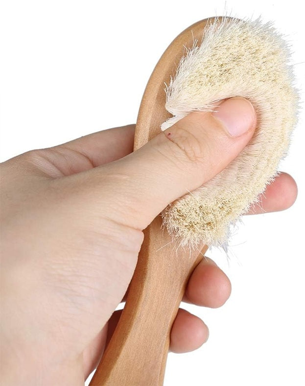 MUMUSUKI cepillo de madera para el cabello con pelo de cabra 0-6 m