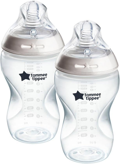 TOMMEE TIPPEE Natural Start butelka 340ml ANTI-COLIC 3msc+ x2, antykolkowe butelki dla niemowląt