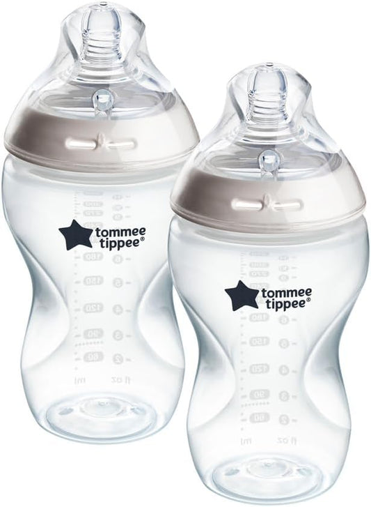 TOMMEE TIPPEE Natural Start 340ml ANTI-COLIC bottle 3 months+ x2