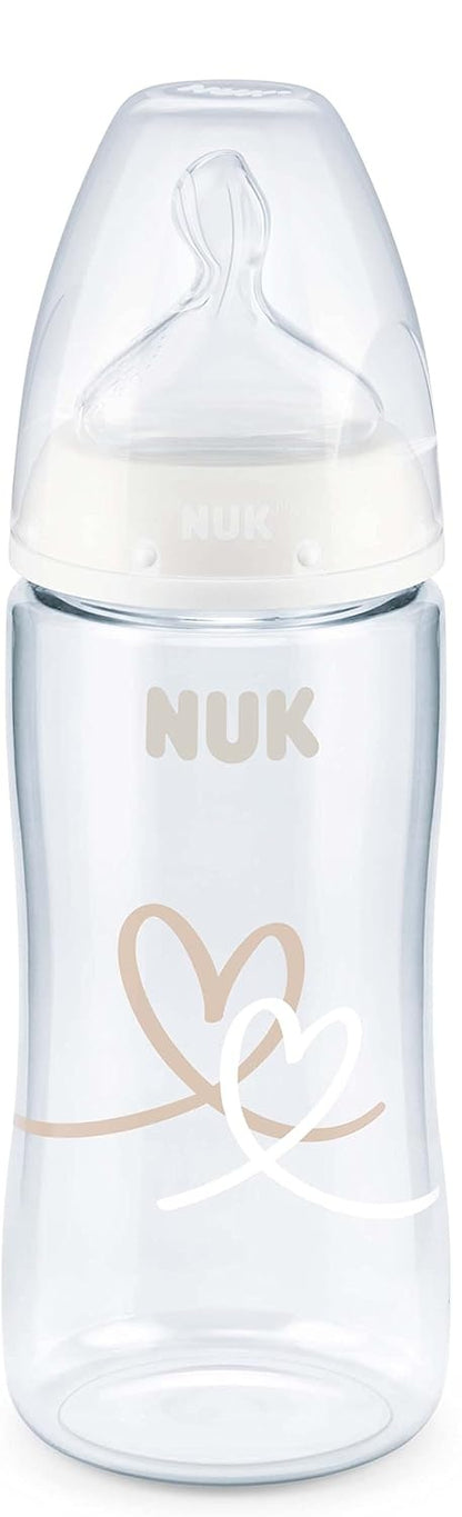 NUK First Choice+ biberón 300 ml tetina M flujo medio 0-6 m CORAZONES